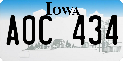 IA license plate AOC434