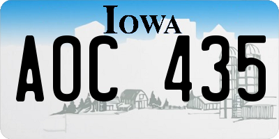IA license plate AOC435