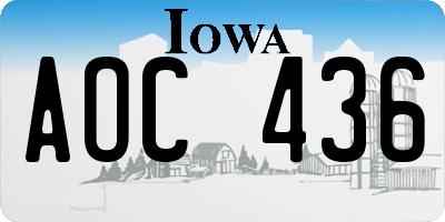 IA license plate AOC436