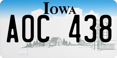 IA license plate AOC438