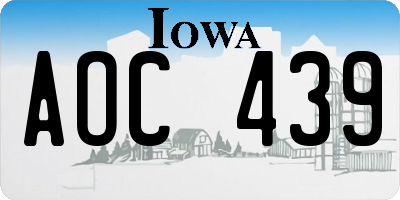 IA license plate AOC439