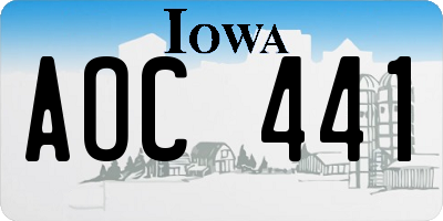 IA license plate AOC441