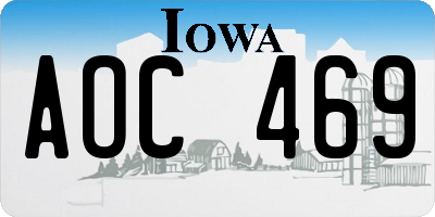 IA license plate AOC469