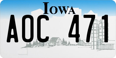 IA license plate AOC471