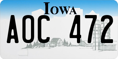 IA license plate AOC472