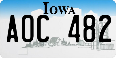 IA license plate AOC482
