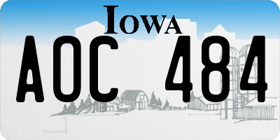 IA license plate AOC484