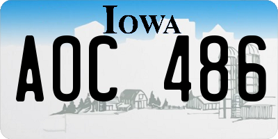 IA license plate AOC486