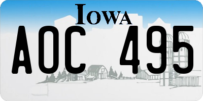 IA license plate AOC495
