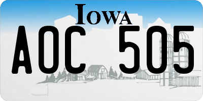 IA license plate AOC505