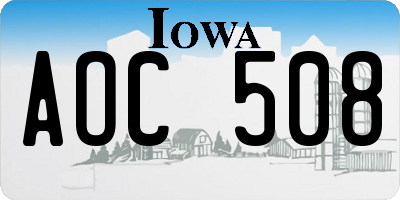 IA license plate AOC508