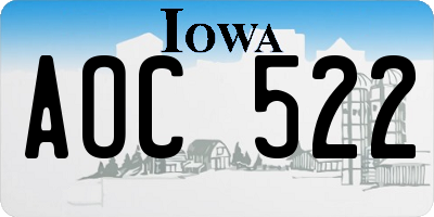 IA license plate AOC522