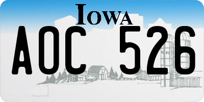 IA license plate AOC526