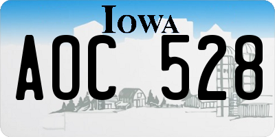 IA license plate AOC528