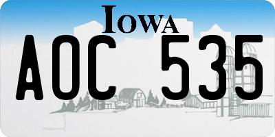 IA license plate AOC535