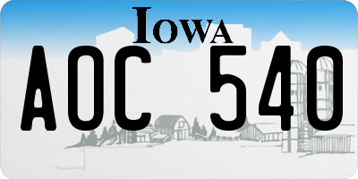 IA license plate AOC540