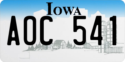 IA license plate AOC541