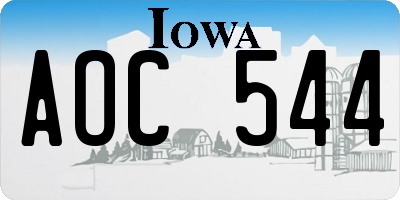 IA license plate AOC544
