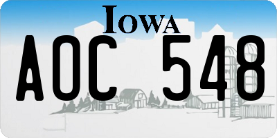 IA license plate AOC548