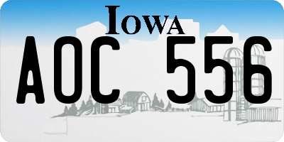 IA license plate AOC556