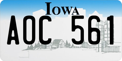 IA license plate AOC561