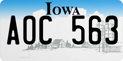 IA license plate AOC563