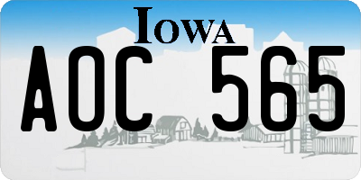 IA license plate AOC565