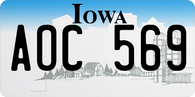 IA license plate AOC569