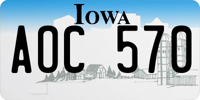 IA license plate AOC570