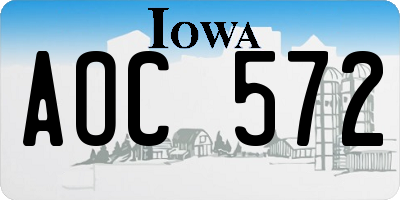 IA license plate AOC572