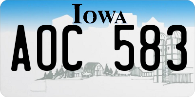 IA license plate AOC583