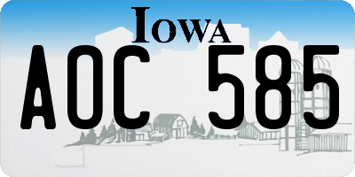 IA license plate AOC585