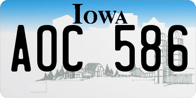 IA license plate AOC586
