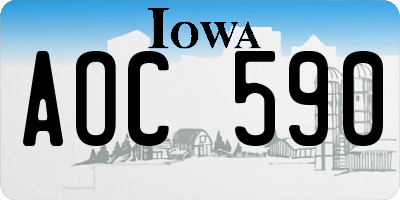 IA license plate AOC590