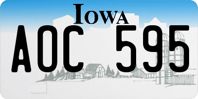 IA license plate AOC595