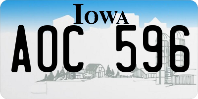 IA license plate AOC596