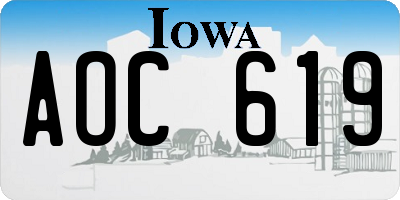 IA license plate AOC619