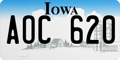 IA license plate AOC620