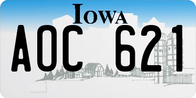 IA license plate AOC621
