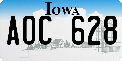 IA license plate AOC628