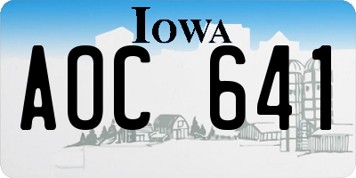 IA license plate AOC641