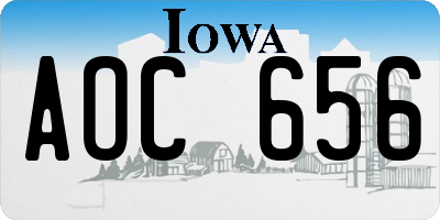 IA license plate AOC656