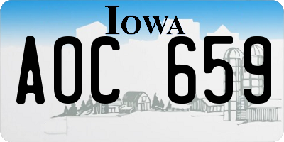 IA license plate AOC659