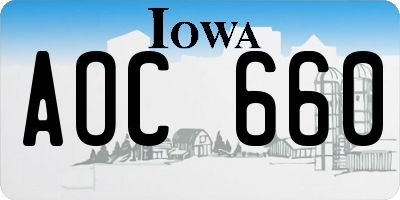 IA license plate AOC660