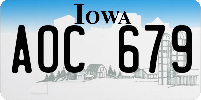 IA license plate AOC679