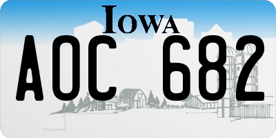 IA license plate AOC682