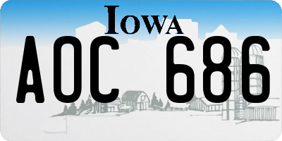 IA license plate AOC686