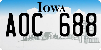 IA license plate AOC688