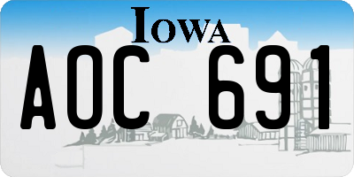IA license plate AOC691