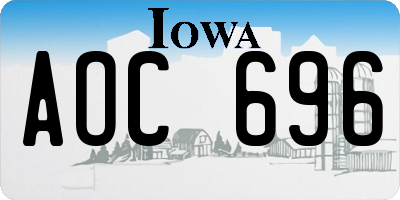 IA license plate AOC696